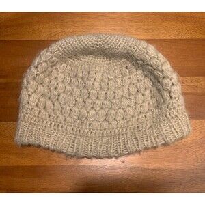 NWOT Aldo Women's Beige Knitted Crochet Slouchy Beanie Winter Hat